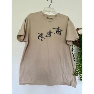 Tan Skating Skeletons Men's Tshirt Size XL
